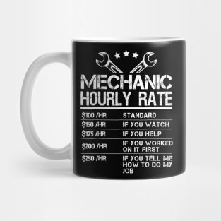 Funny Mechanic Hourly Rate Gift Labor Rates Mug